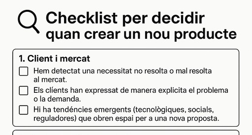 Quan crear un nou producte?